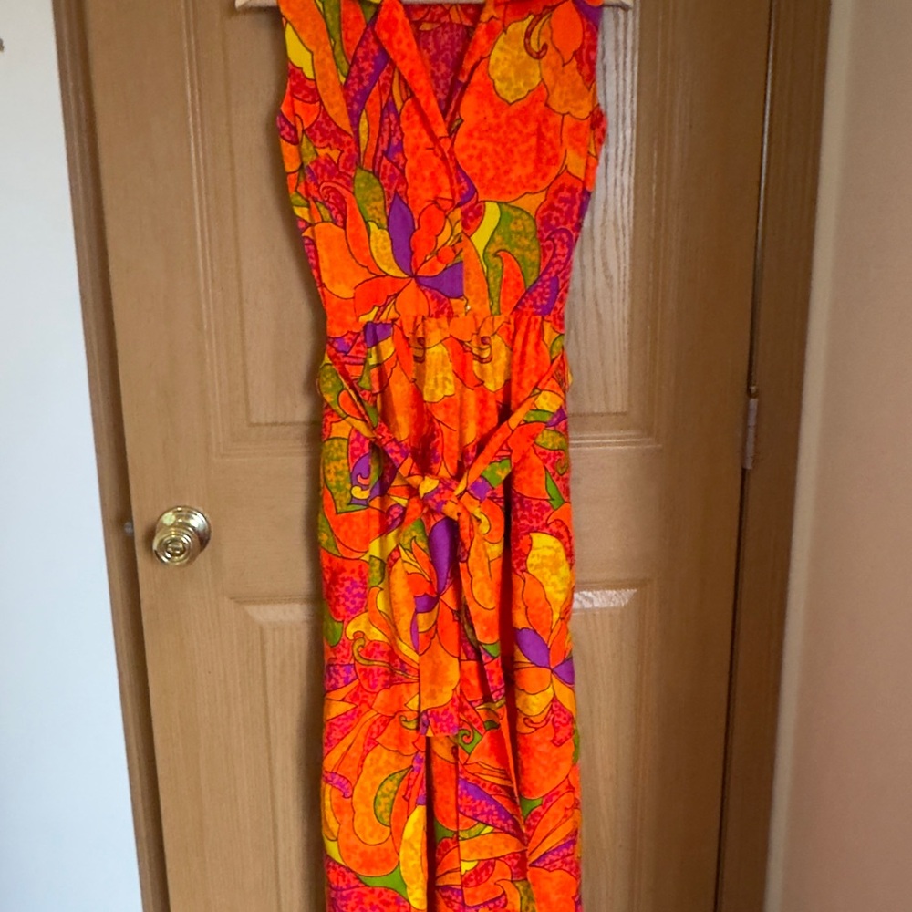 Vintage Sydney Honolulu Orange and Purple Jumpsuit